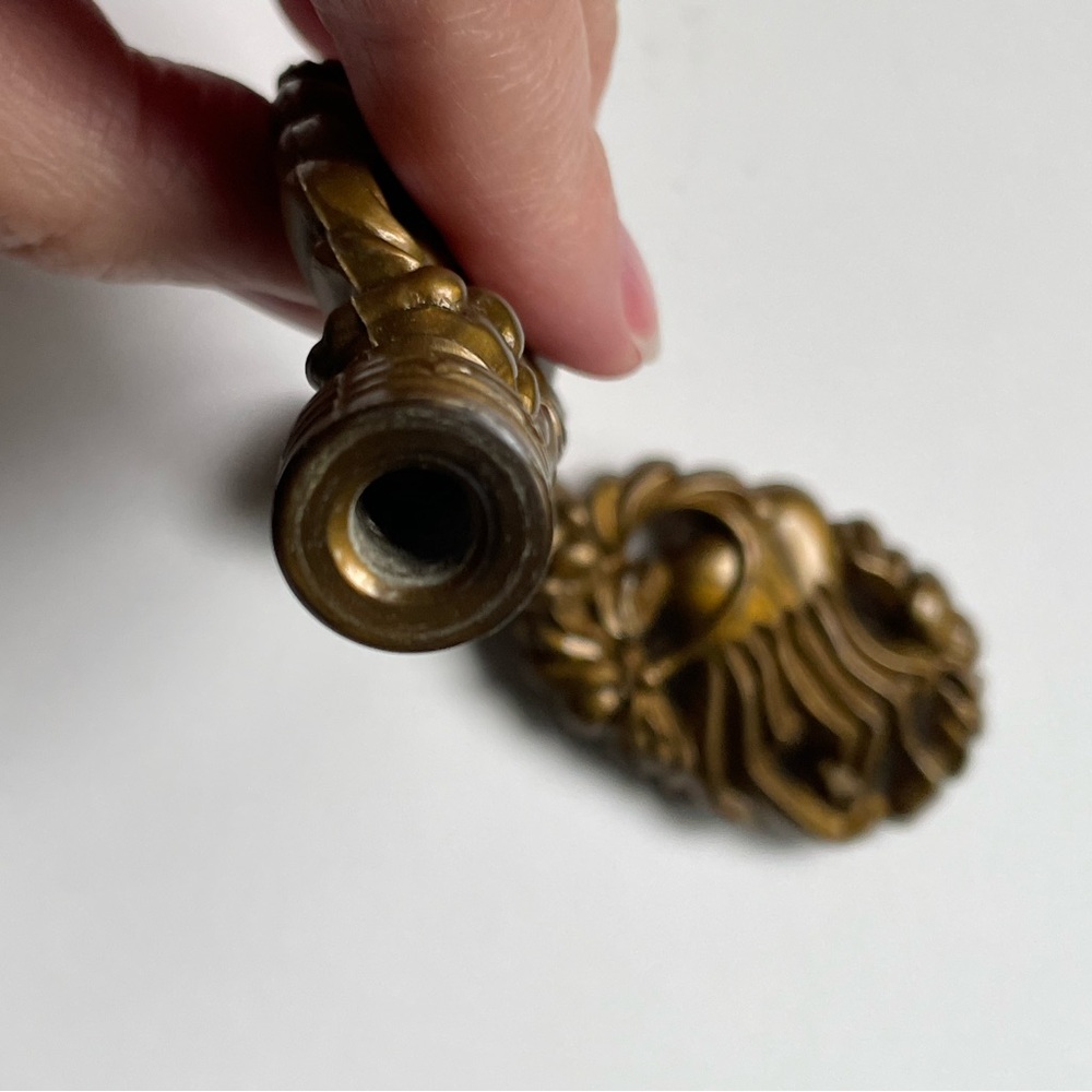 Mid Century Modern Large Filigree Style Lamp Finial Set - Picture 3 of 6